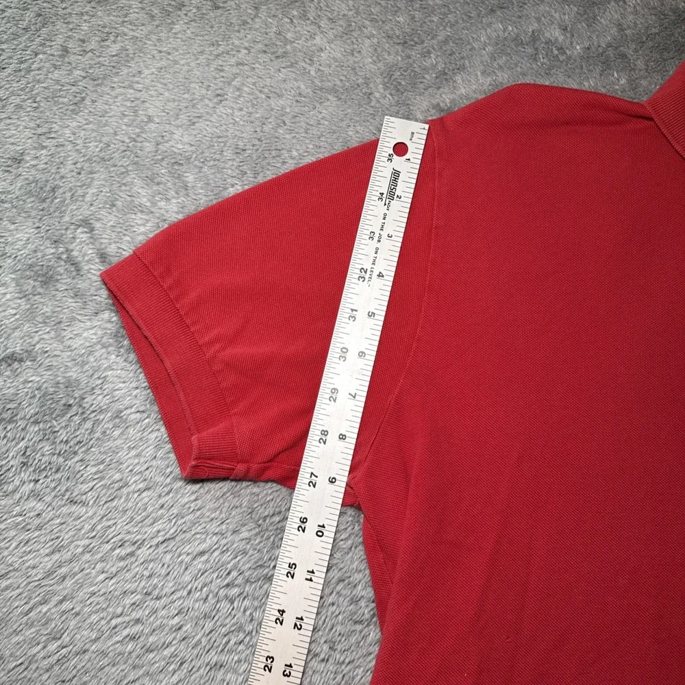 VTG 90s Polo Ralph Lauren Men's Medium Red Short Sleeve Polo Shirt Navy Pony